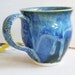 Dripping Blue Glazed Mug - Handmade Coffee Cup - Dripping Magic Cup - Blue Ceramic Pottery Cup