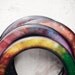 Green galaxy bangle bracelet - Universe, space - ONE bracelet in green & yellow colors (BT015)
