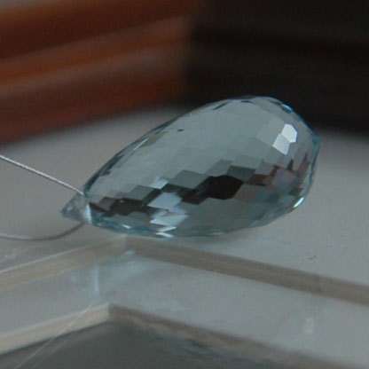 Aqua Blue Quartz Faceted Teardrop Briolette