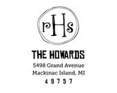 Personalized Wooden Handle Return Address Rubber Stamp
