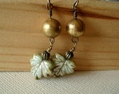Leaf Earrings,Summer Earrings Leaf Gold Ball Dangle Earrings Picasso Leaf Earrings Jewelry