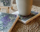 Napa Valley Grape Tile Coasters, Set of 4, Ready To Ship