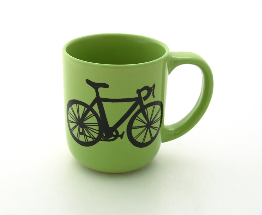 Personalized Mug Bike Mug Green