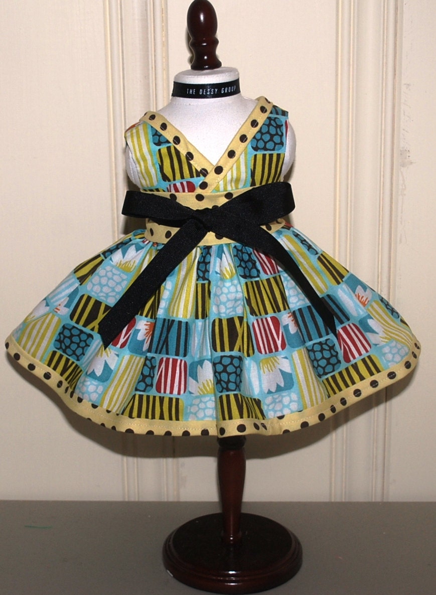 Waldorf doll dress or American Girl doll dress in Cloud9 organic cotton fabric