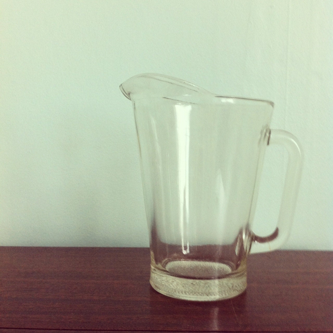 Glass Pitcher, Heavy Weight, Vintage Barware, One Quart, ON SALE