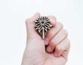 Indian Wood Stamp Flower 117