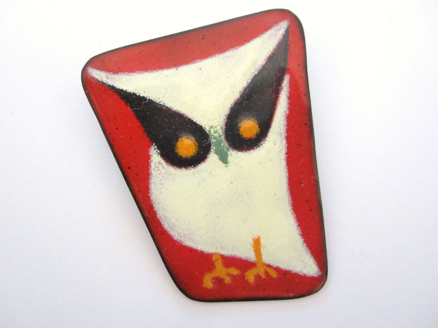 Vintage Owl Pin Brooch Enamel COOL