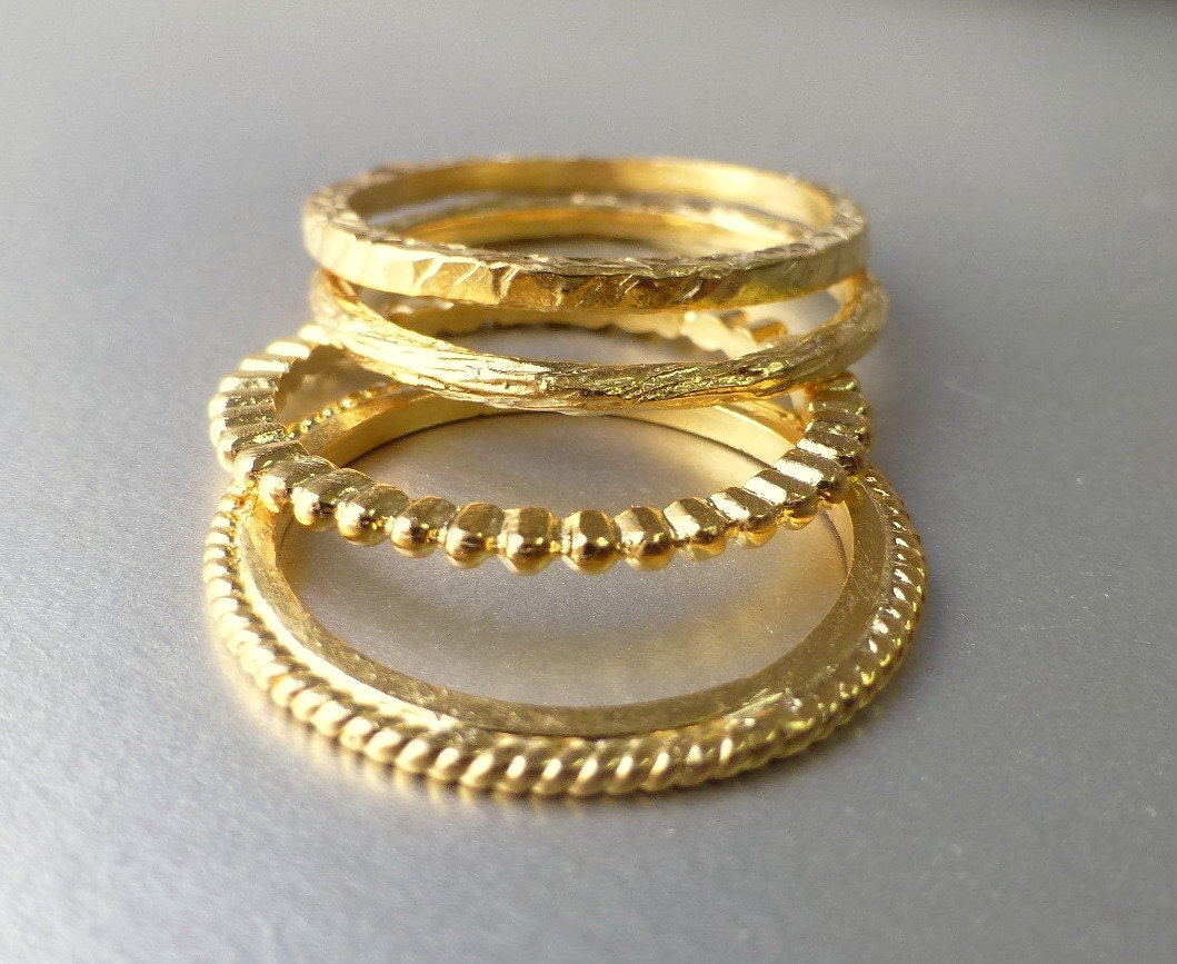 Wedding bands, stacking ring 14k yellow gold.
