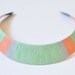 Mint. Pastel. Pretty. Colorblock Thread Wrapped Statement Bib Necklace - no. 701M