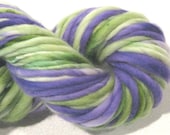 handspun yarn White Washed Lilacs thick and thin bulky merino yarn, 60 yards, merino wool Waldorf doll hair knitting crochet supplies