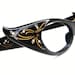 Vintage 50s Black Cat Eye Eyeglasses Frame With Aurora Rhinestones