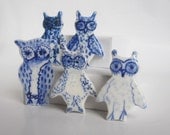 Little Owl - Handpainted Porcelain Delft Brooch
