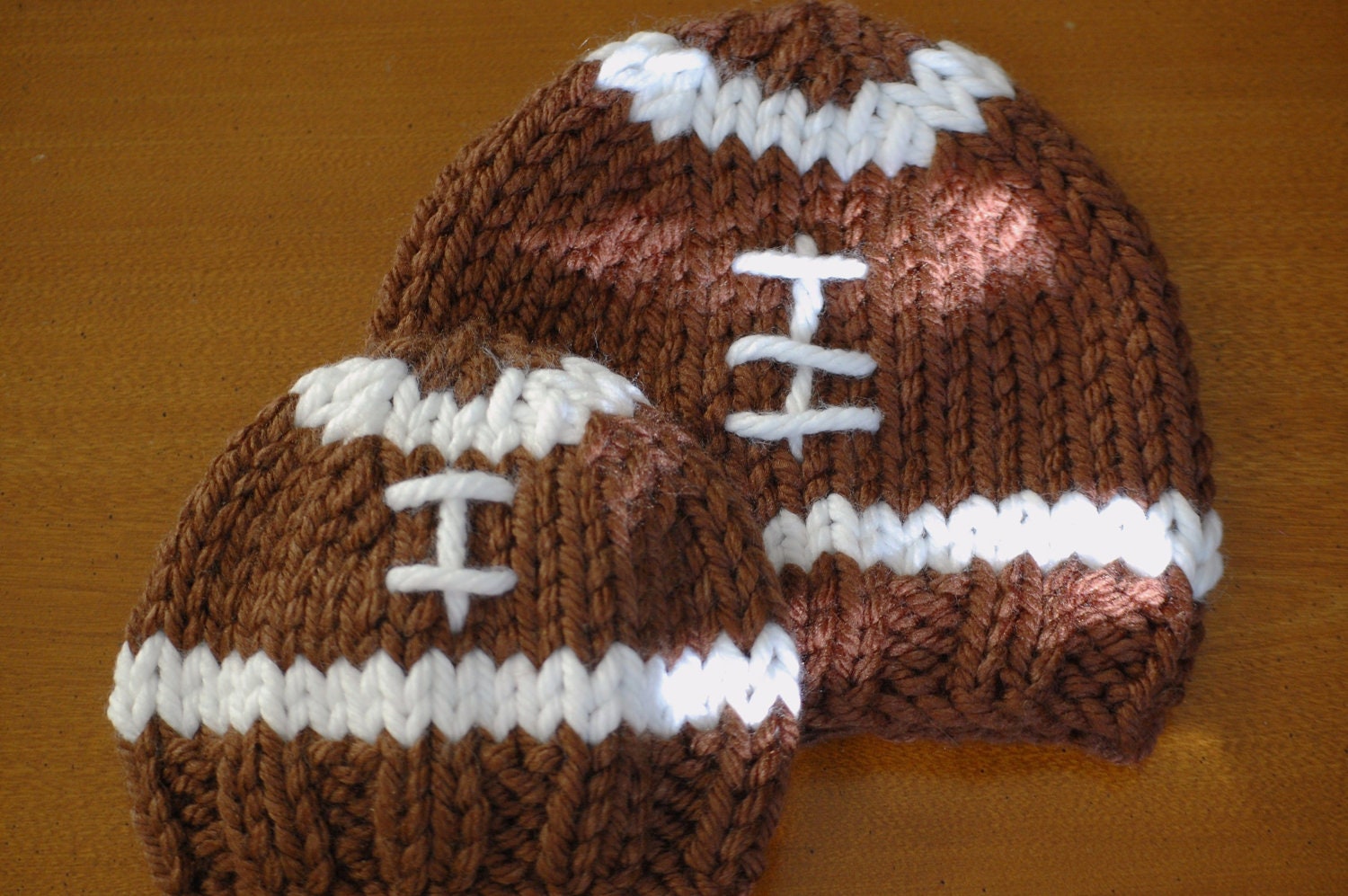 Knit Football Hat - Pattern - 3 sizes