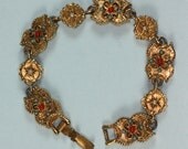 Victorian Revival Bracelet Faux Pearl Coral Turquoise Beads  ART