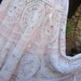 Vintage Kitty.. vintage crochet.. romantic full circle skirt.. shabby chic, dreamy, lace, roses, pink and white, Med/ Lge/XL
