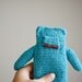 Knitted Teddy Bear Toy for Baby Boys Baby Girls  - Turquoise Blue Green Mint Cotton  - Newborn Baby Shower Toddler Kid  - OOAK - Flat Bear