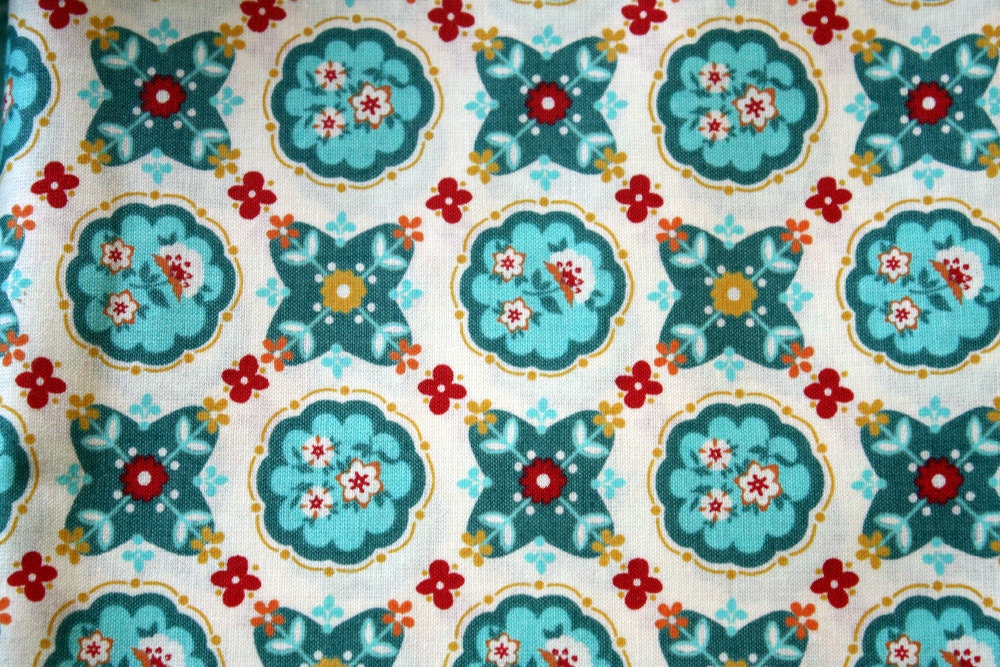 Domestic Bliss Kitchenette 1 Yard Cut - Aqua Colorway