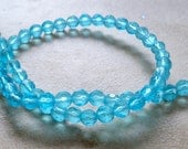 Pretty Aqua Glass Round Beads  6mm - sugarcreekbeads