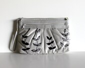Grow - VINTAGE grey WRISTLET with hand painted vines