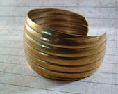Cuff bracelet - Antiqued Brass Bracelet - Cuff - Ribbed Bangle - - The Perfect Accessory