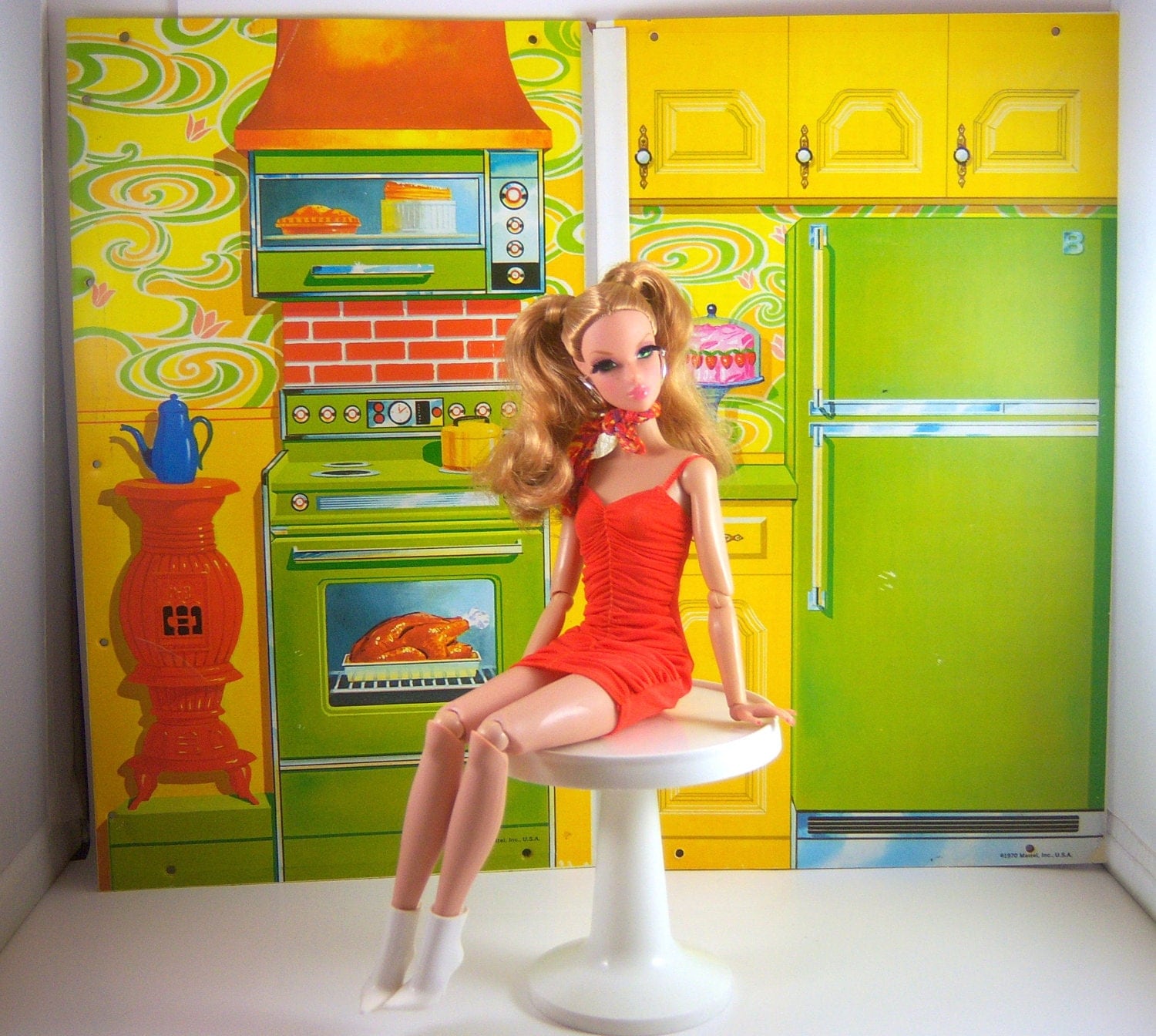 Vintage Barbie 1970s Surprise House backdrops. A by partydolly