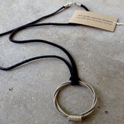 Restored Bass String Infinite Circles Pendant