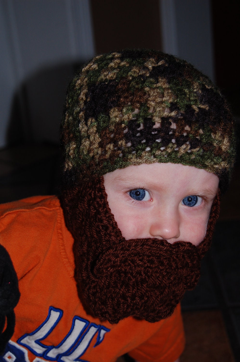Camo Baby Beard Beanie You Choose Size and Colors