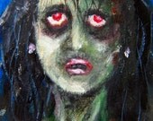 Zombie Bridesmaid - Original Aceo