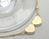 Tiny Heart Layering Necklace 16k Gold Plate Chain, Best Friend Gift Bridal Party