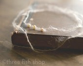 Simple Pearl Halo Tieback Headband in Sand and Natural Pearl - One Size - Newborn Photo Prop - Photography Prop - Simple Photo Prop
