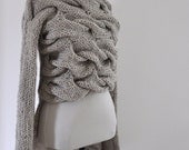 Sweater Cardigan Jacket Tunic Chunky Sweater Hand Knit Beige Sand Earth Tones