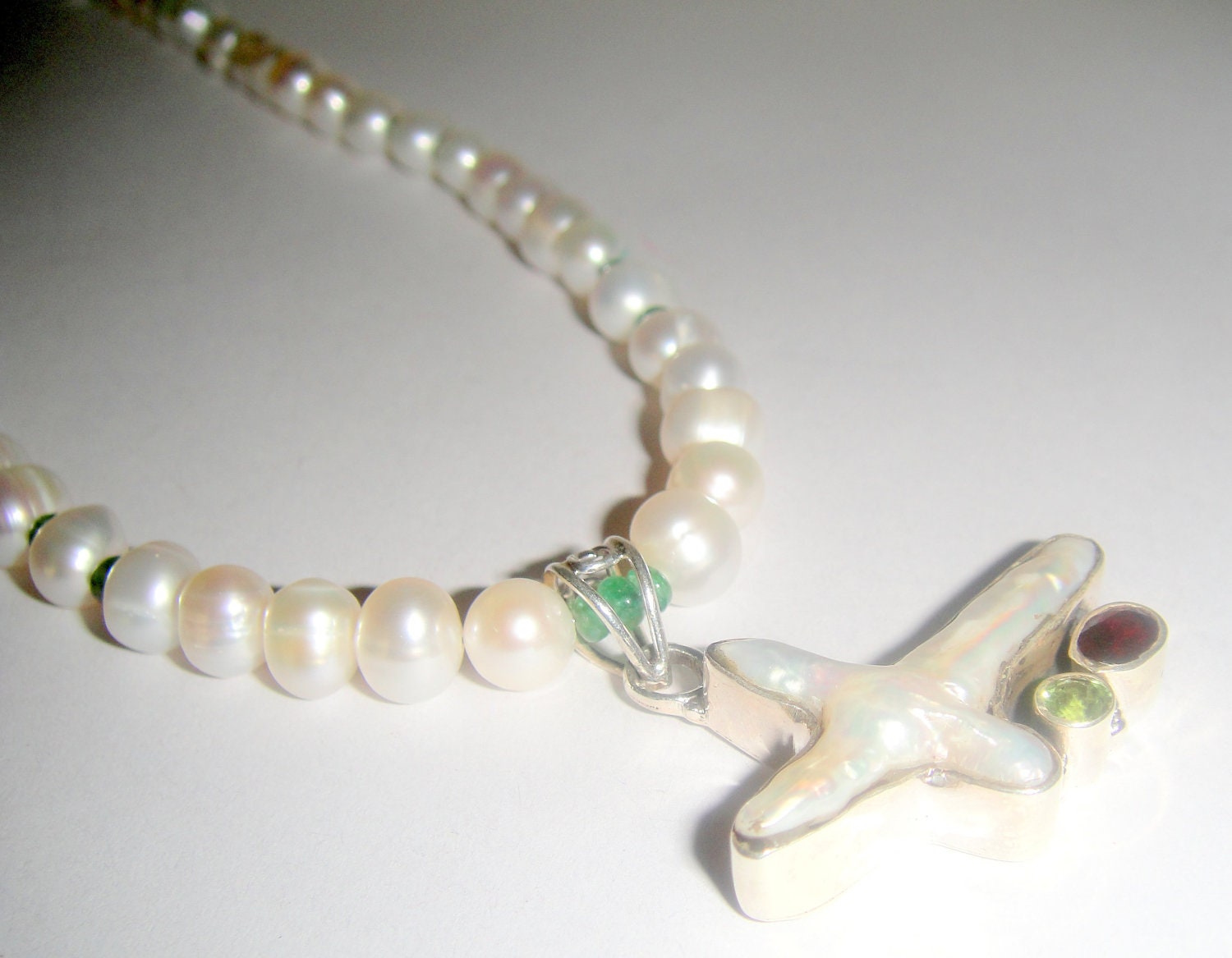 Pearls and Emerald Necklace