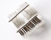 Bold statement cuff, compilation of many individual flattened sterling silver wires formed into a dramatic bracelet - "Isobel Cuff"