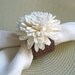 Napkin Rings - set of four made with chocolate brown burlap and Sola flowers, houseofpeltier