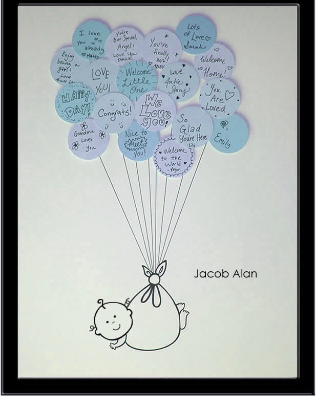 Large Baby Shower Guest Book Print for up to 50 guests - Boy