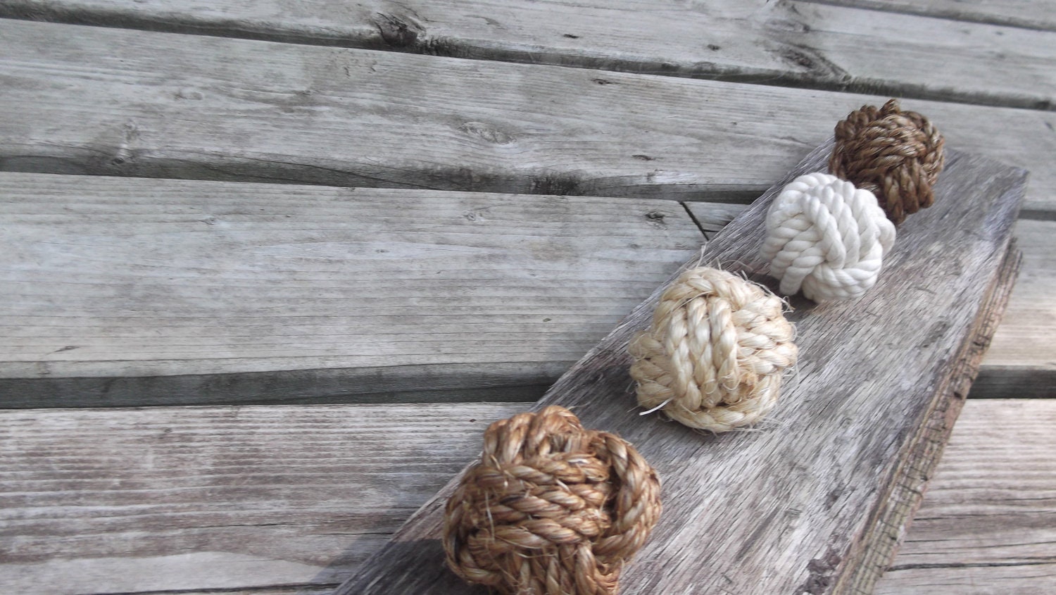 Nautical Home Decor - 16 cotton knotty door knobs  - manila, hemp, sisal or cotton
