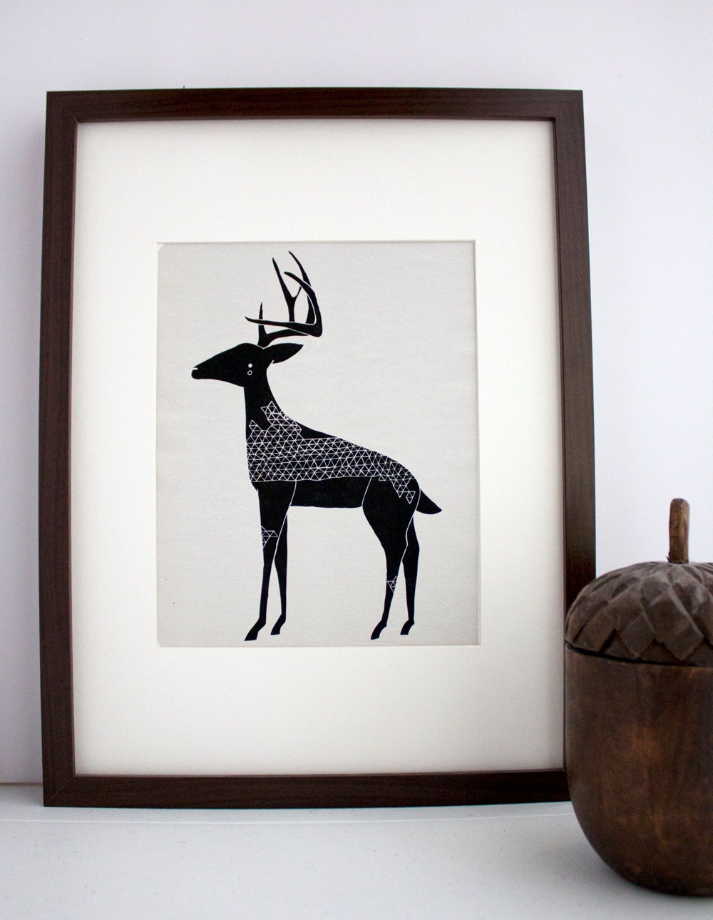 Winter Deer Illustration: Antler Animals Series - Free US Shipping