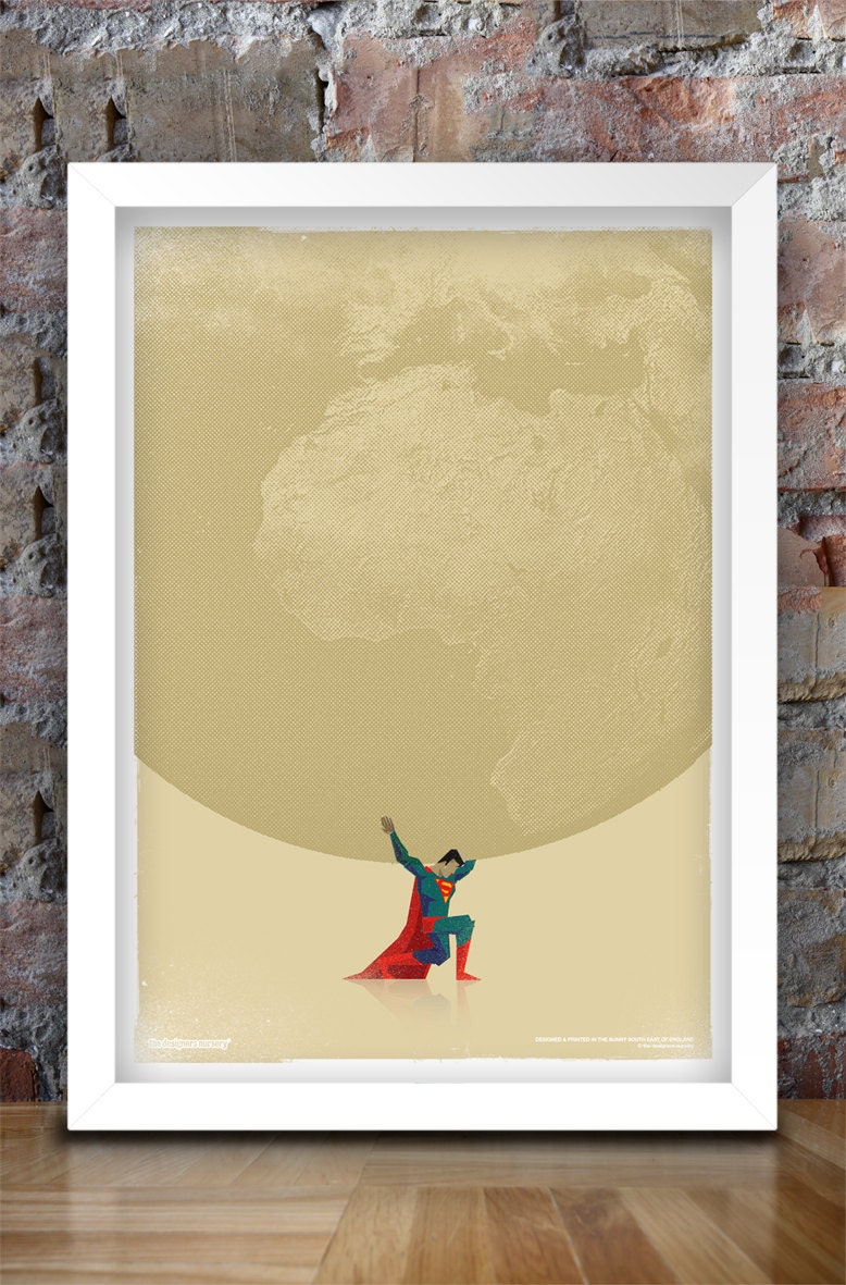 The Man of Steel Geometric A3 Print