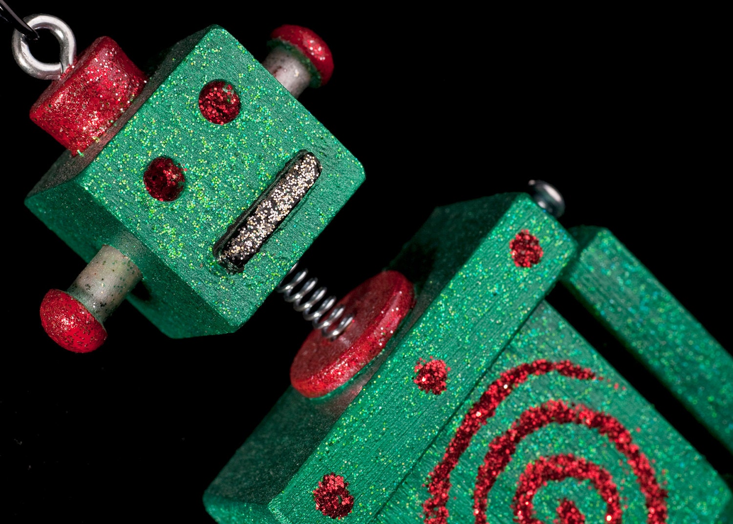 Robot Ornament Green/Red
