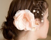 Custom Listing for Dorcas..Peach wedding, peach hair flower, Peach flower hair clip
