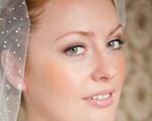 Polka Dot veil, dot veil, elbow length veil, 1950s inspired wedding veil, Bridal veil