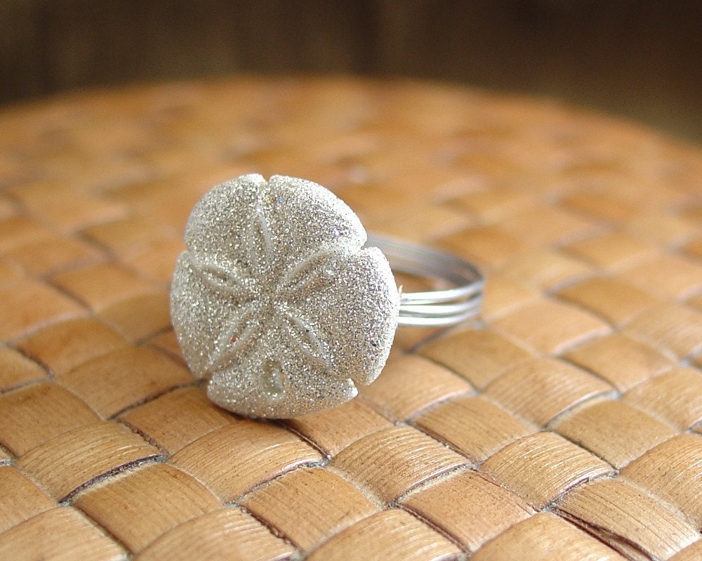 Sand Dollar Button Ring - Just For Fun - Made to Order - Any Size