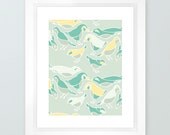 Pattern Print 8x10 - Birds