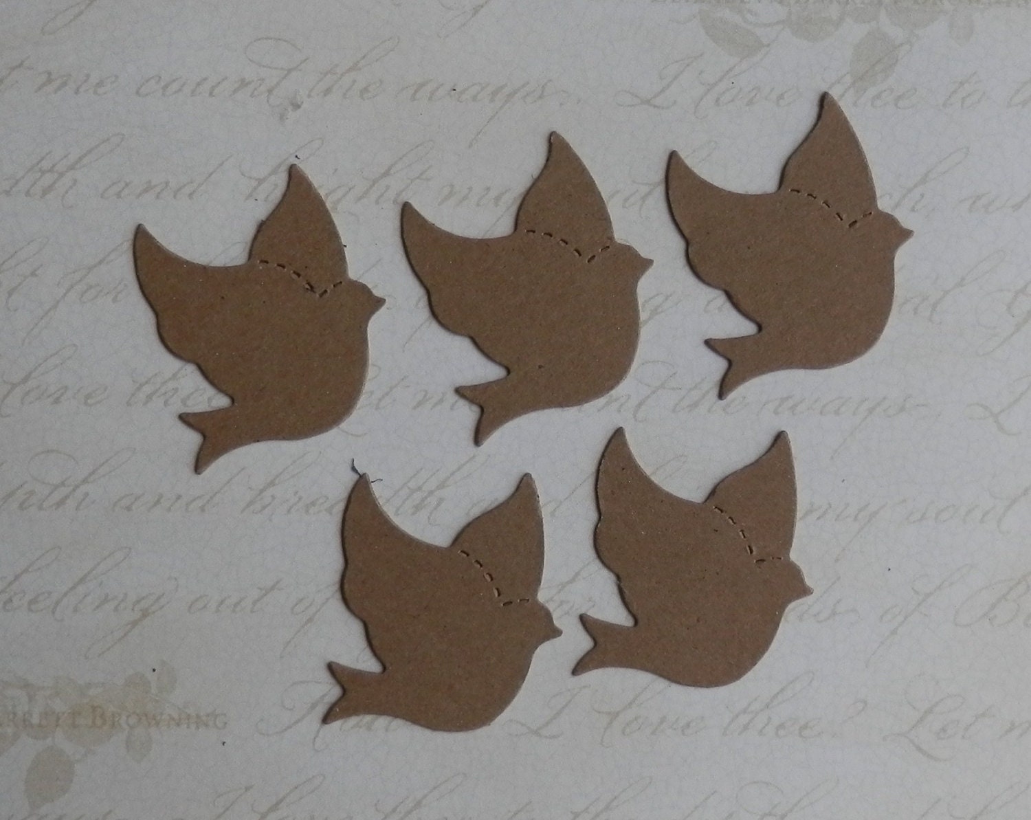 10 small doves - chipboard