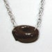 Chocolate Frosted Doughnut Charm on a Silver Aluminum Chain