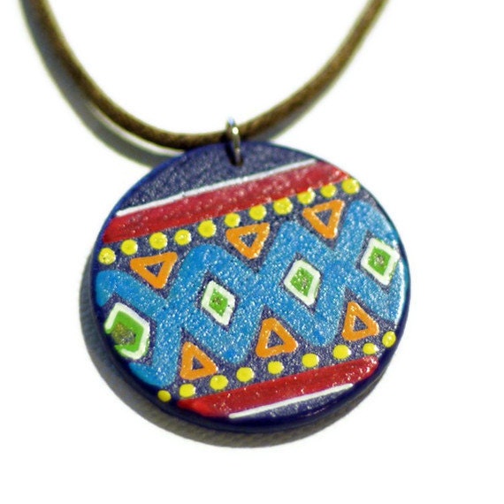 Unique Hand Painted Art Pendant Necklace