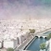 Paris Photograph - Eiffel Tower and the River Seine, Home Decor, Teal and Purple French Wall Decor