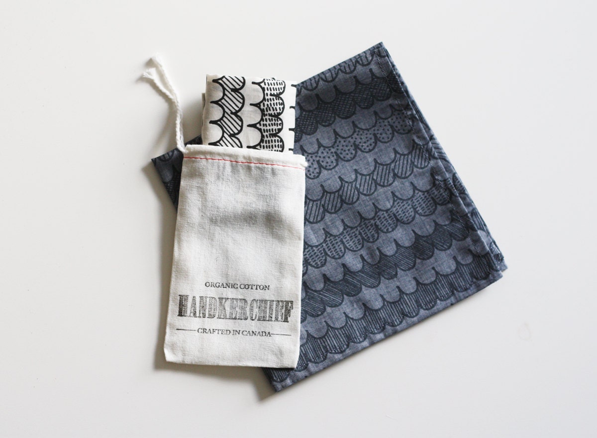 Organic Cotton Handkerchief - small scallop
