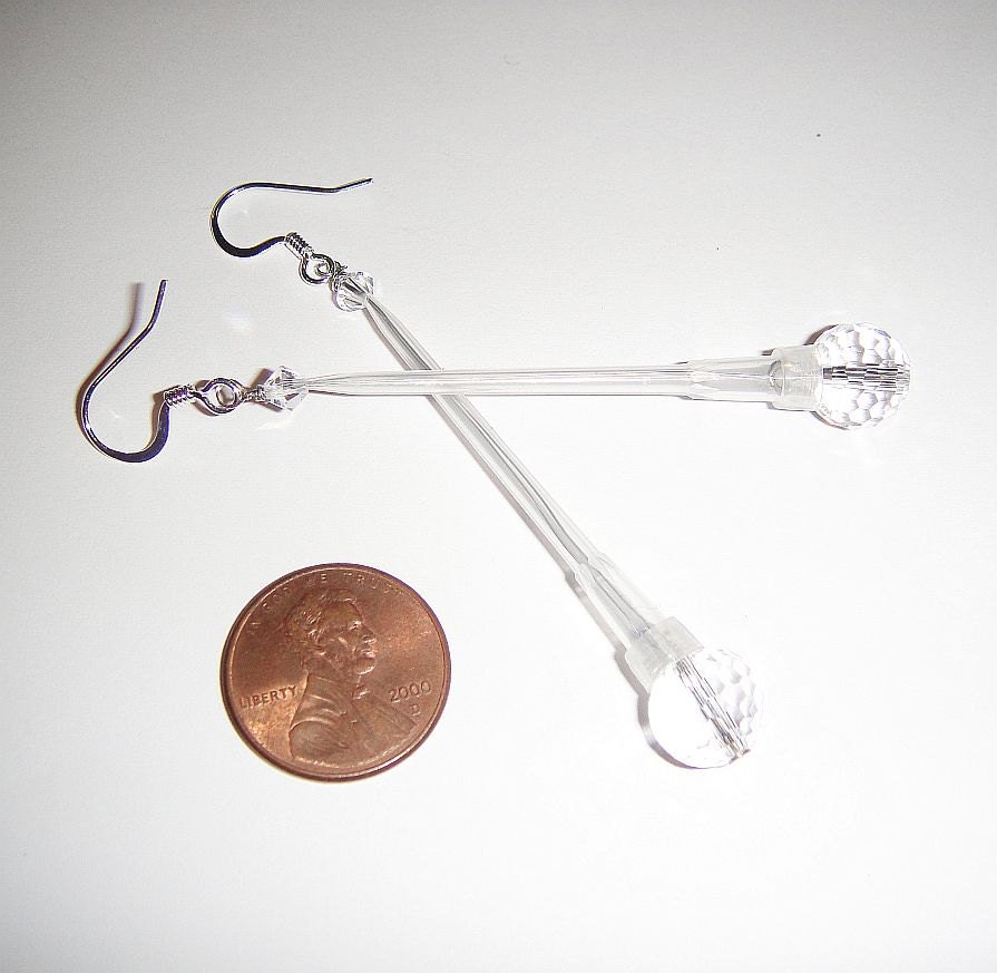 Crystal Ball Pipette Tip Earrings