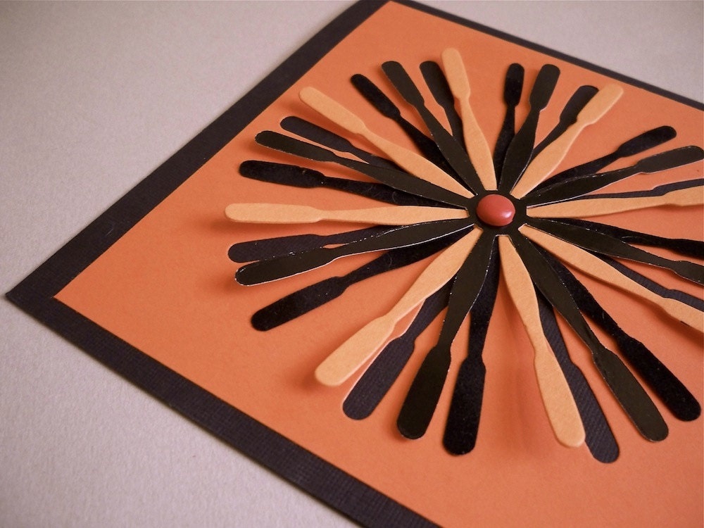 Mod Orange and Black Halloween Card